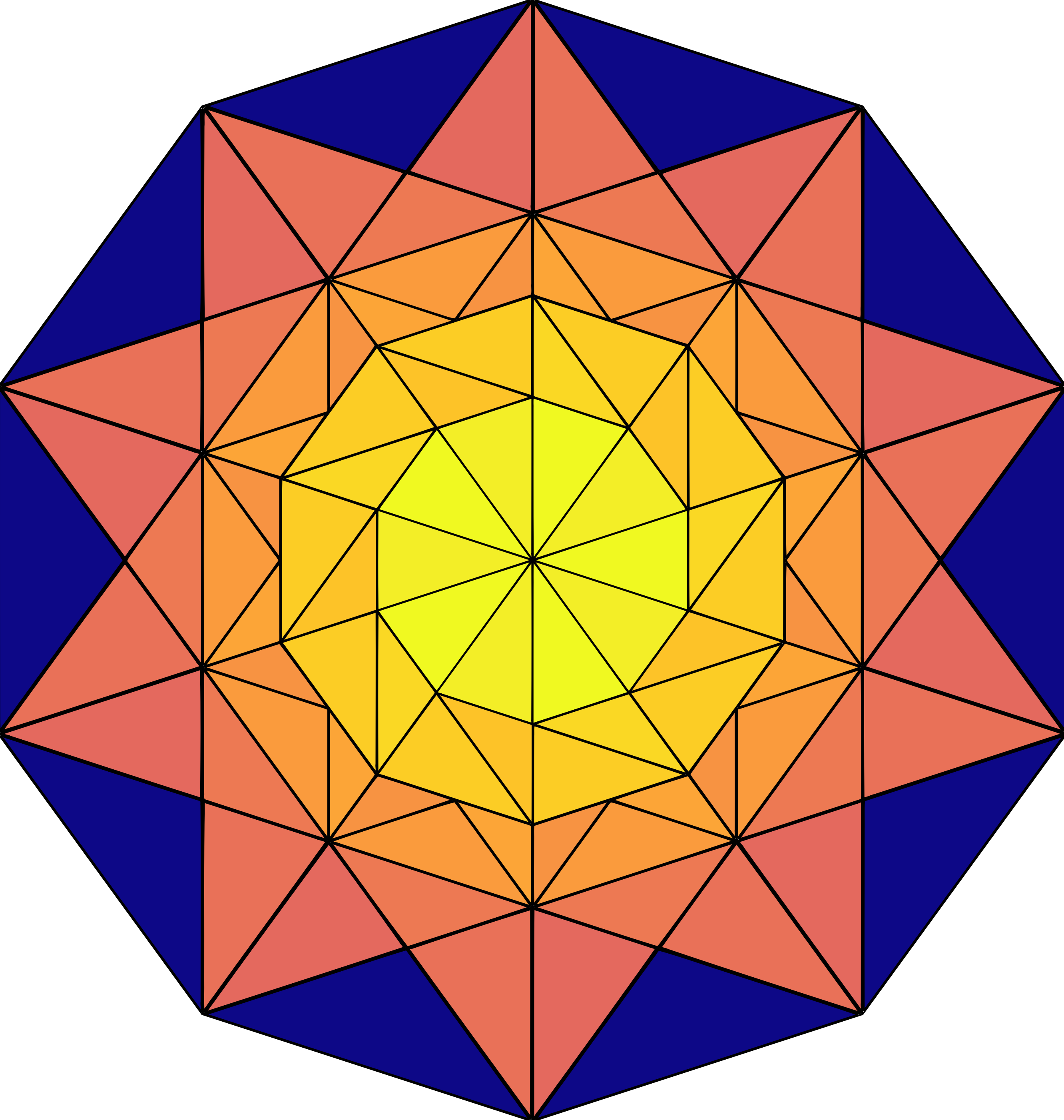 10-point star made up of 100 triangles